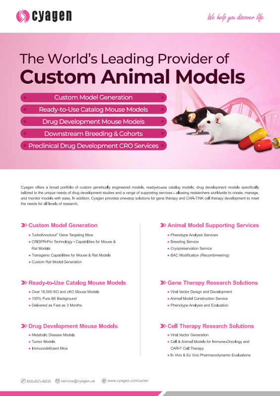 Cyagen Custom Animal Model Services